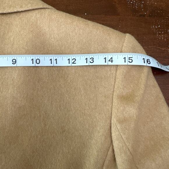 VTG Talbots Coat Women 2P Tan Camel Hair Jacket Blazer Lined Shoulder Pad Pocket - Picture 13 of 13